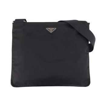 Prada Shoulder Bag Nylon Black Shoulder Bag Messenger Bag Test Triangle With Logo Women