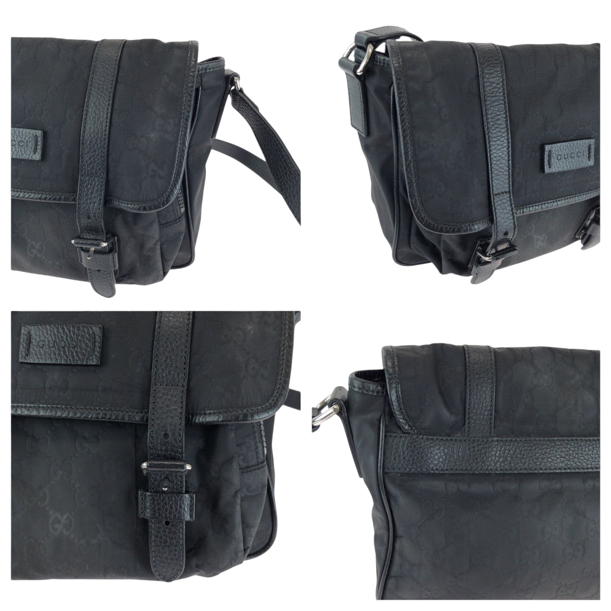 Gucci Shoulder Bag 510335 Nylon, Leather Black Shoulder Bag Pochette Unisex Mens