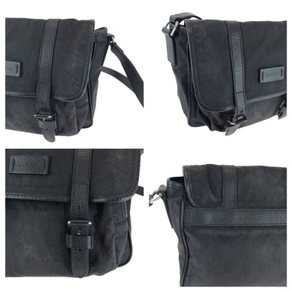 Gucci Shoulder Bag 510335 Nylon, Leather Black Shoulder Bag Pochette Unisex Mens