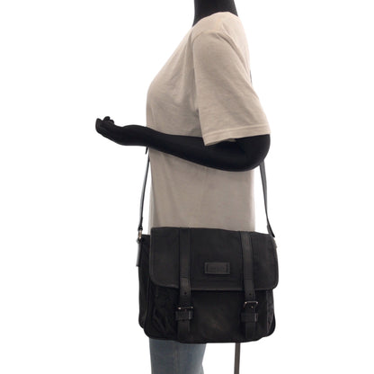 Gucci Shoulder Bag 510335 Nylon, Leather Black Shoulder Bag Pochette Unisex Mens