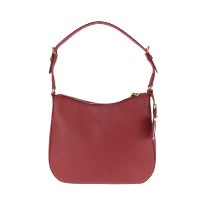Prada Shoulder Bag Leather Red Gold Metal One Shoulder Bag Safiano Hobo Women