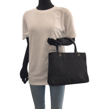 Gucci Handbag 002 1016 Nylon Black Handbag Tote Bag Bamboo Women