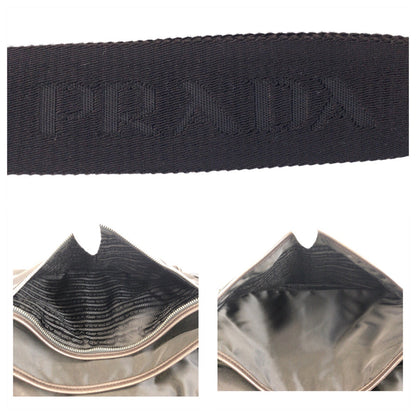 Prada Shoulder Bag Nylon Black Silvermetal Shoulder Bag Messenger Bag Test Triangle With Logo Women