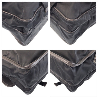 Prada Shoulder Bag Nylon Black Silvermetal Shoulder Bag Messenger Bag Test Triangle With Logo Women