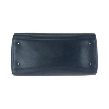 Prada Boston Duffel Bag Leather Navy Gold Metal Boston Duffel Bag Handbag Safiano Women(Unisex)