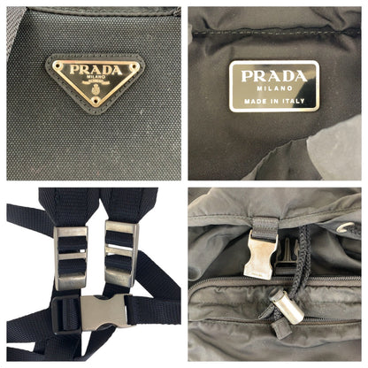 Prada Backpack Nylon Black Silvermetal Backpacks & Daypacks Backpacks Test Triangle With Logo Women