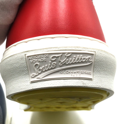 Louis Vuitton Sneakers Ms0139 Leather Navy White Red Sneakers Shoes Trocadero Line Mens 10