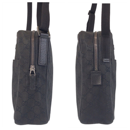 Gucci Shoulder Bag 122759 Gg Canvas Black Black Shoulder Bag Pochette Women(Unisex)
