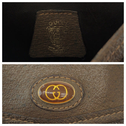 Gucci Shoulder Bag Leather Brown Gold Metal Shoulder Bag Pochette Old Gucci Women