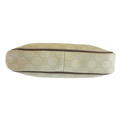 Gucci Shoulder Bag 263257 Gg Supreme Canvas White Brown Gold Metal Shoulder Bag Handbag Women
