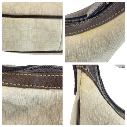 Gucci Shoulder Bag 263257 Gg Supreme Canvas White Brown Gold Metal Shoulder Bag Handbag Women