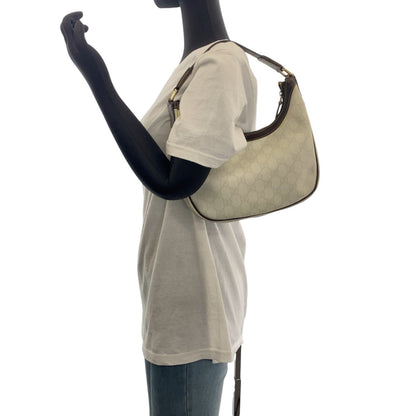 Gucci Shoulder Bag 263257 Gg Supreme Canvas White Brown Gold Metal Shoulder Bag Handbag Women