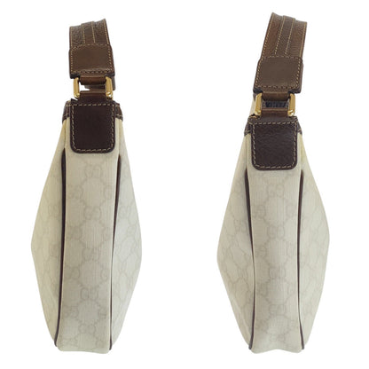 Gucci Shoulder Bag 263257 Gg Supreme Canvas White Brown Gold Metal Shoulder Bag Handbag Women
