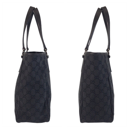 Gucci Tote Bag 113017 Gg Canvas, Leather Black Black Tote Bag Shoulder Bag Women