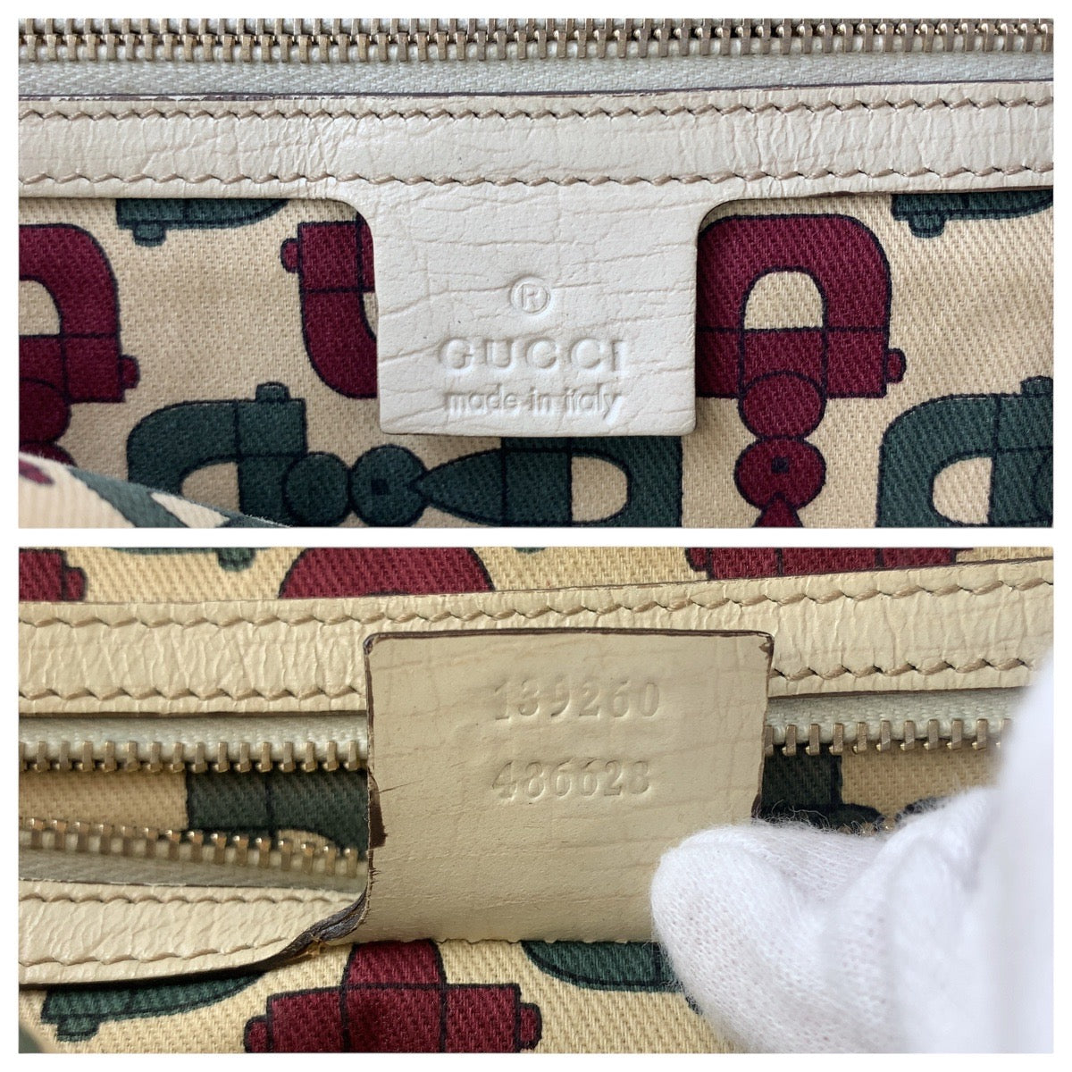 Gucci Tote Bag 139260 Gg Canvas, Leather Brown White Gold Metal Tote Bag Shoulder Bag Sherry Line