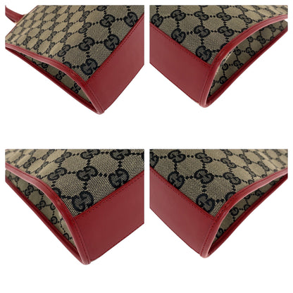 Gucci Handbag 002 1065 Gg Canvas Gray Red Gold Metal Handbag Tote Bag Jackie Women