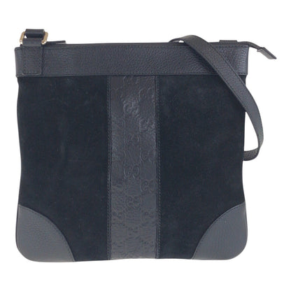 Gucci Shoulder Bag 272 396 Suede, Leather Black Silver Metal Crossbody Shoulder Bag Women