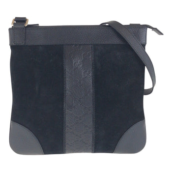 Gucci Shoulder Bag 272 396 Suede, Leather Black Silver Metal Crossbody Shoulder Bag Women