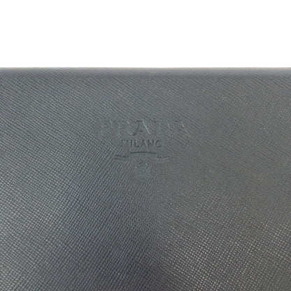 Prada Business Bag Leather Black Goldmetal Business Bag Clutch Bag Safiano Logo Women