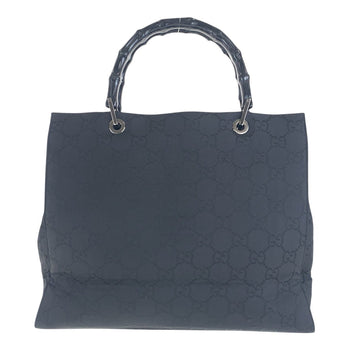 Gucci Tote Bag 002 1010 Gg Canvas Black Silvermetal Tote Bag Handbag Bamboo Women