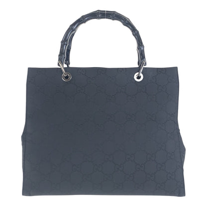 Gucci Tote Bag 002 1010 Gg Canvas Black Silvermetal Tote Bag Handbag Bamboo Women