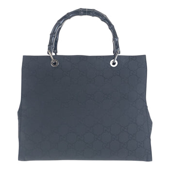 Gucci Tote Bag 002 1010 Gg Canvas Black Silvermetal Tote Bag Handbag Bamboo Women