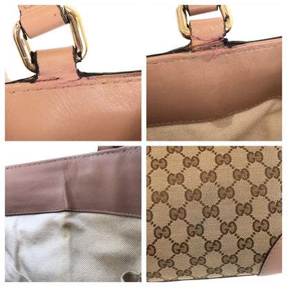 Gucci Tote Bag 257061 Gg Canvas, Leather Beige Tote Bag Shoulder Bag Mayfair Women