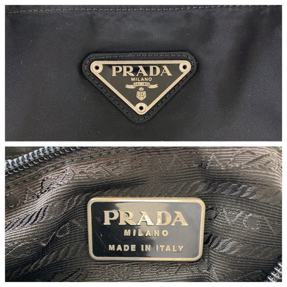 Prada Tote Bag Nylon Black Tote Bag Shoulder Bag Test Triangle With Logo Women