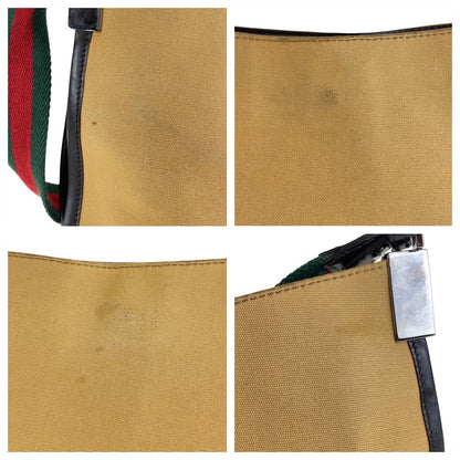 Gucci Shoulder Bag 001 4321 Canvas Beige Sherry Line Women