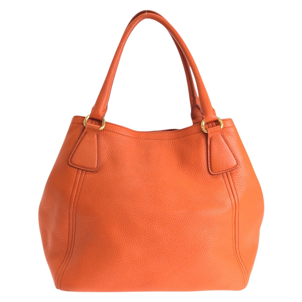 Prada Tote Bag Leather Orange Tote Bag Shoulder Bag 2Way Vittero Women