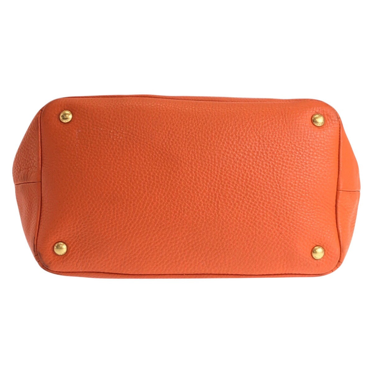 Prada Tote Bag Leather Orange Tote Bag Shoulder Bag 2Way Vittero Women