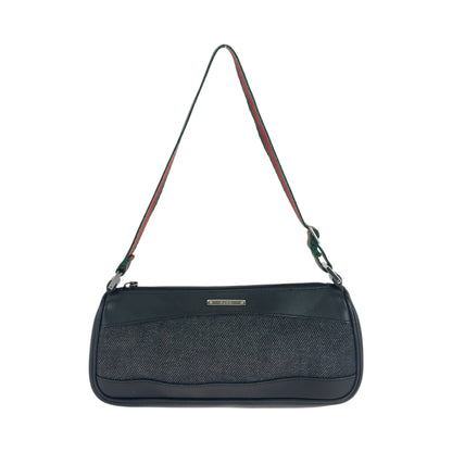 Gucci Handbag 92320 Canvas, Leather Black Silvermetal Handbag Accessory Pouch Sherry Line Women