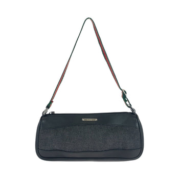 Gucci Handbag 92320 Canvas, Leather Black Silvermetal Handbag Accessory Pouch Sherry Line Women