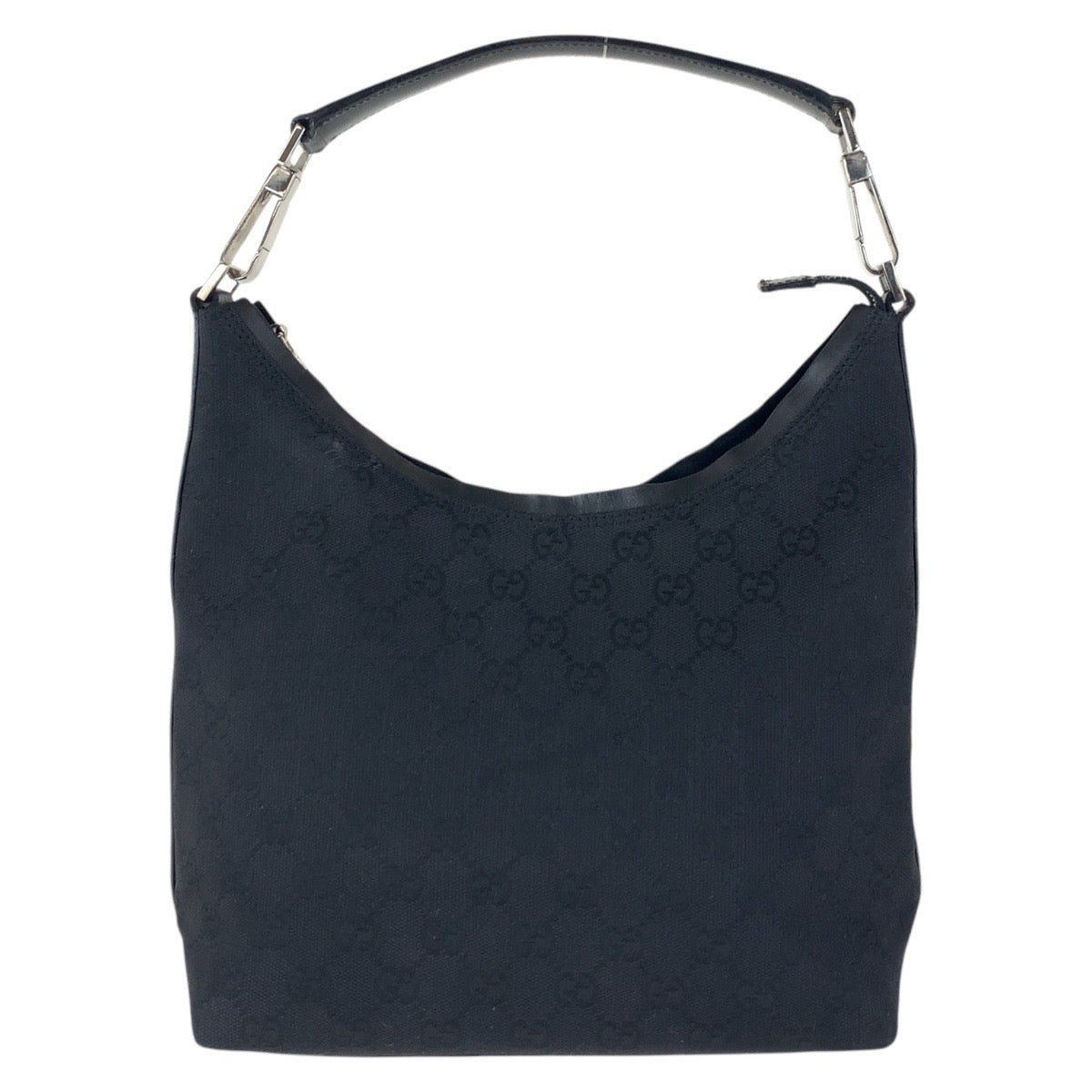 Gucci Shoulder Bag 000 0602 Gg Canvas, Leather Black Silvermetal Hobo Shoulder Bag Women
