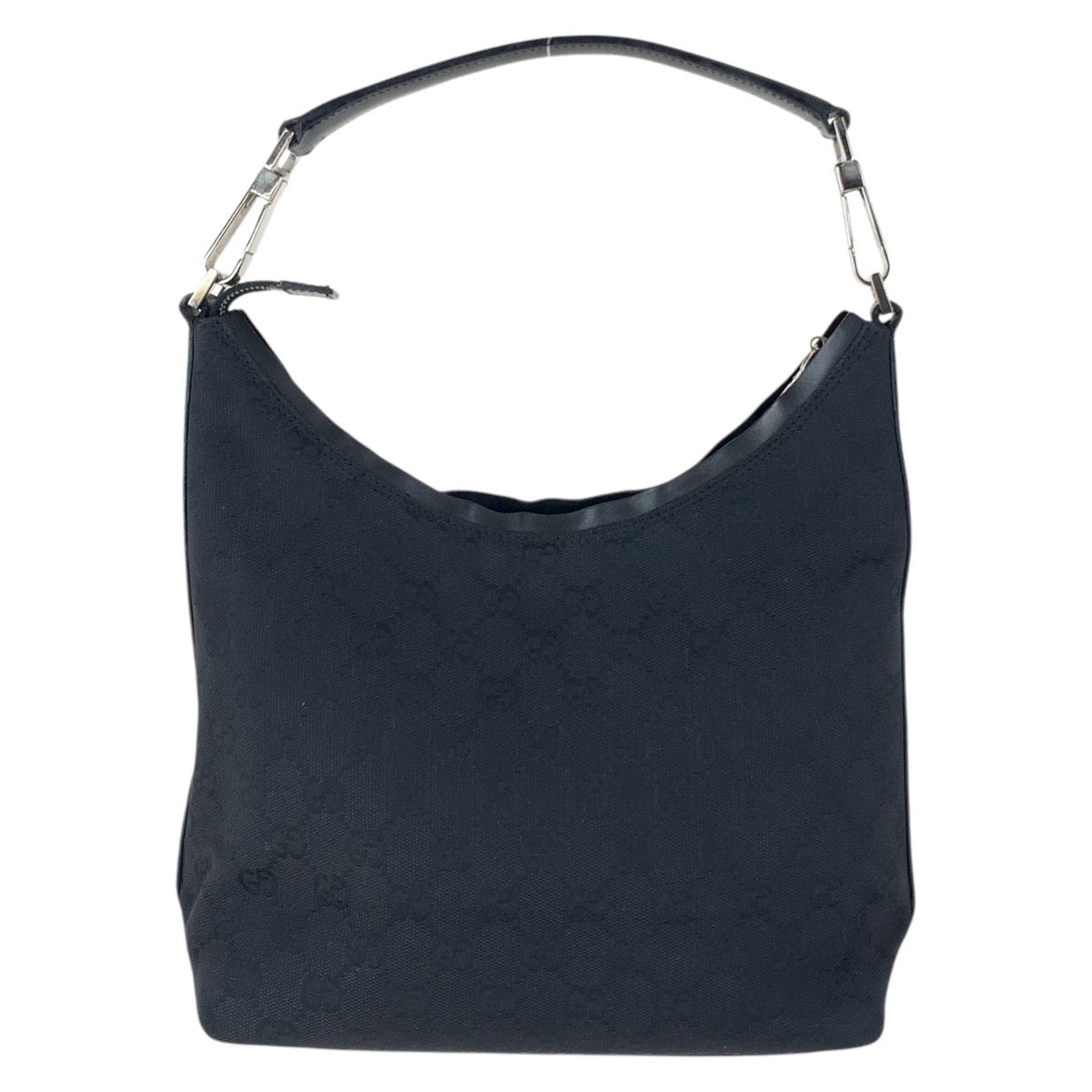 Gucci Shoulder Bag 000 0602 Gg Canvas, Leather Black Silvermetal Hobo Shoulder Bag Women