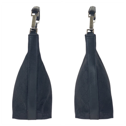 Gucci Shoulder Bag 000 0602 Gg Canvas, Leather Black Silvermetal Hobo Shoulder Bag Women
