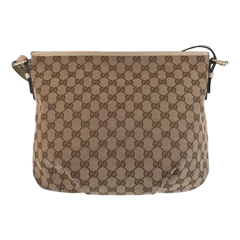 Gucci Shoulder Bag 388930 Gg Canvas, Leather Beige Ivory Gold Metal Shoulder Bag Messenger Bag Women
