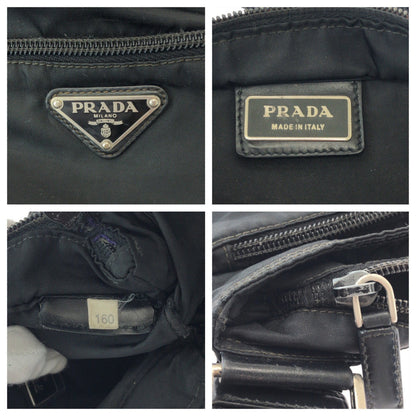 Prada Shoulder Bag Nylon Black Silvermetal Shoulder Bag Sacoche Test Triangle With Logo Mens