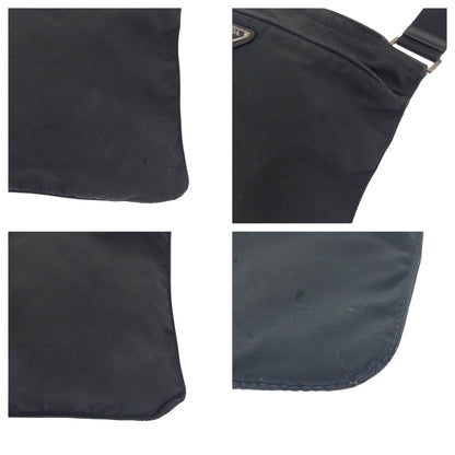 Prada Shoulder Bag Nylon Black Silvermetal Shoulder Bag Sacoche Test Triangle With Logo Mens
