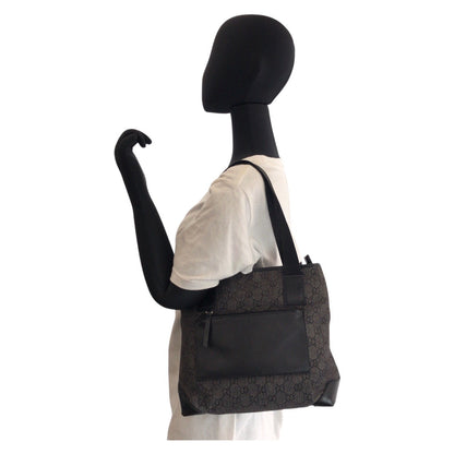Gucci Tote Bag 28893 Gg Canvas, Leather Black Black Tote Bag Shoulder Bag Women