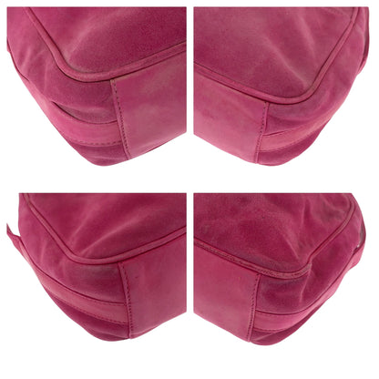Gucci Shoulder Bag 007 3444 0221 Suede Pink Shoulder Bag Pochette Old Gucci Horsebit Women
