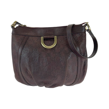 Gucci Shoulder Bag 203257 Leather Brown Shoulder Bag Pochette Abby Guccissima Women