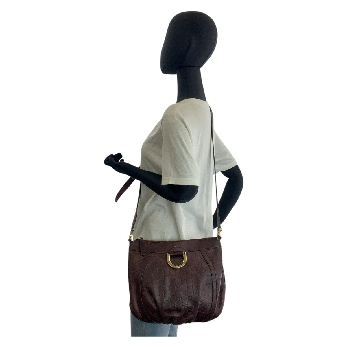 Gucci Shoulder Bag 203257 Leather Brown Shoulder Bag Pochette Abby Guccissima Women