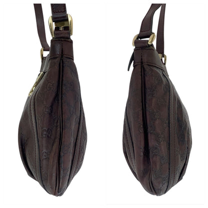 Gucci Shoulder Bag 203257 Leather Brown Shoulder Bag Pochette Abby Guccissima Women