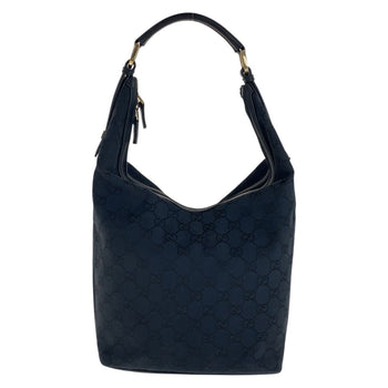 Gucci Shoulder Bag 001 4288 Gg Canvas, Leather Black Goldmetal Shoulder Bag Handbag Women