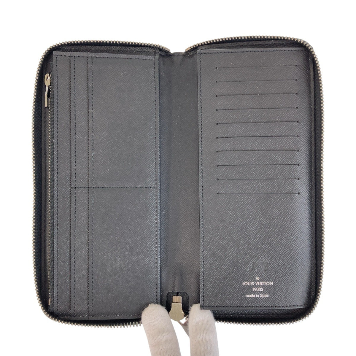 Louis Vuitton Long Wallet Purse M62295 Pvc Black Silvermetal Long Wallet Purse Zip Around Monogram