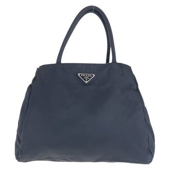 Prada Tote Bag Nylon Black Silvermetal Tote Bag Handbag Test Triangle With Logo Women