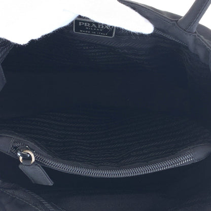 Prada Tote Bag Nylon Black Silvermetal Tote Bag Handbag Test Triangle With Logo Women