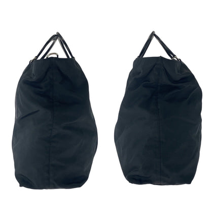 Prada Tote Bag Nylon Black Silvermetal Tote Bag Shoulder Bag 2Way Test Triangle With Logo Mens