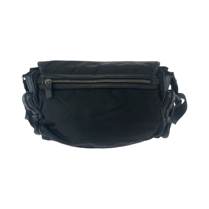 Prada Shoulder Bag Nylon Black Silvermetal Shoulder Bag Messenger Bag Test Triangle With Logo Mens